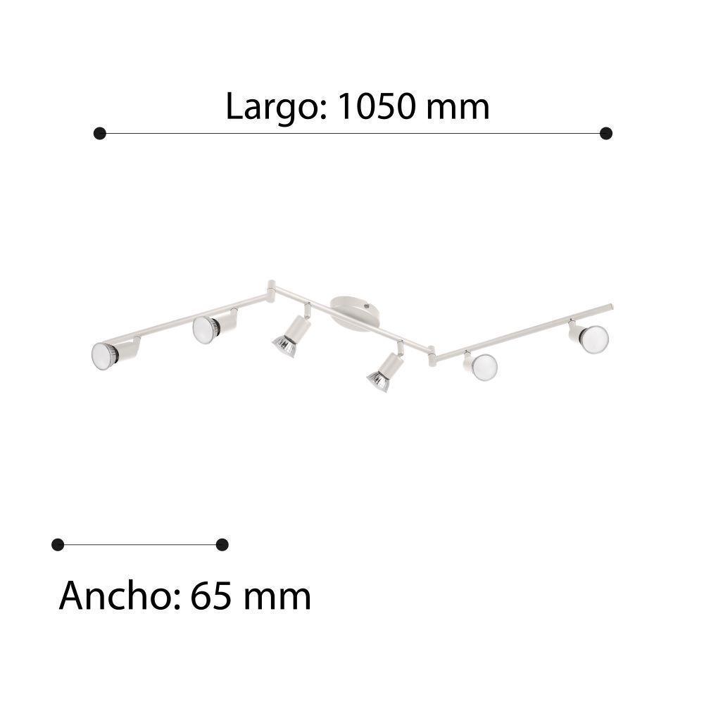 FOCO BUZZ-LED ACERO BLANCO L1050mm GU10 6X2,8W.COD.780456-2