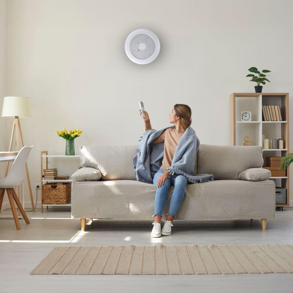 Ventilador Techo y Pared Luz led regulable Control remoto invierno verano-2