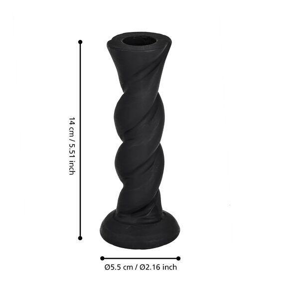 Adorno Portavela JELLICOE aluminio Negro 14×5cm-2