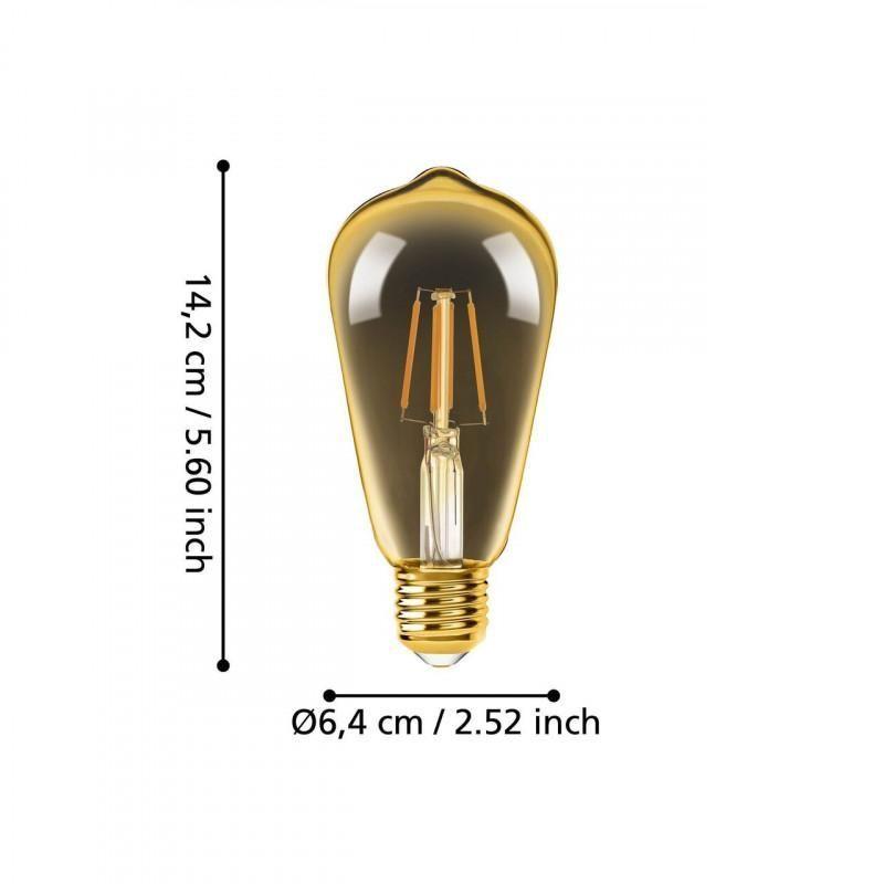 AMPOLLETA CRISTLA AMBAR 4W E27 DM64 2200K 220LM 1X4 COD.110055-3