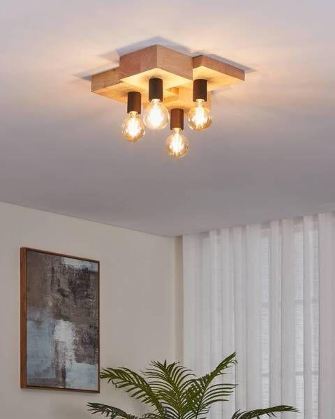  Lámpara de Techo Halkin Acero E27 4X40W Cod.43798-1