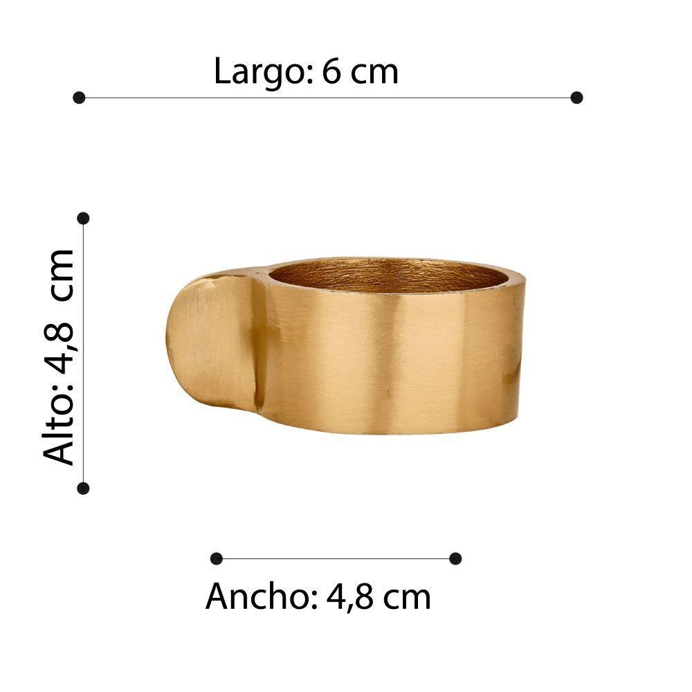 Adorno Portavela JELLICOE aluminio níquel Dorado 6×5×3 cm-2