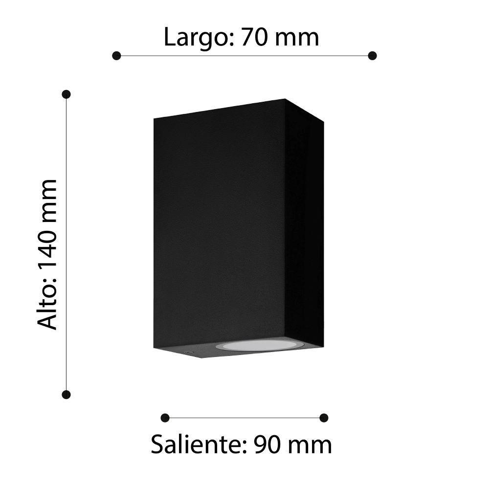 Aplique Scogliera Acrilico negro GU10 2X5W IP44 Cod74023-2