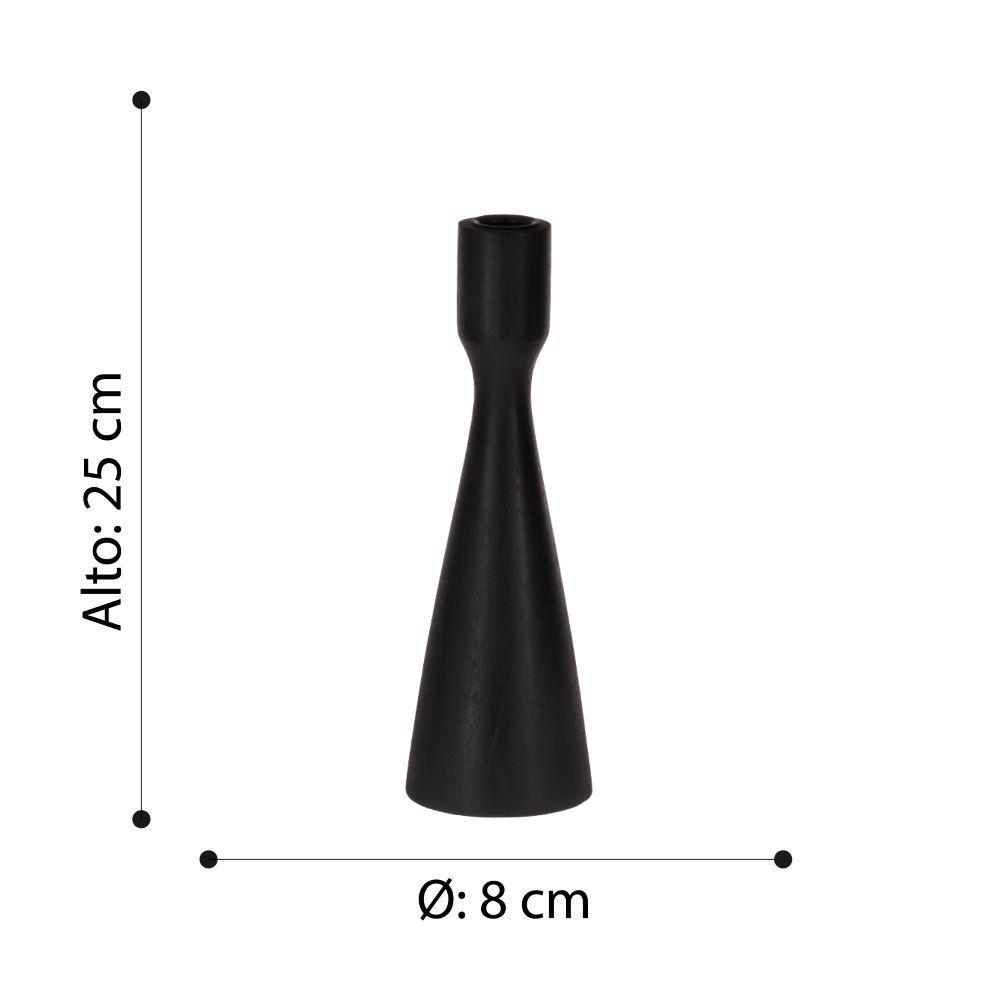 Adorno Portavela JELLICOE aluminio Negro 25×8cm-2