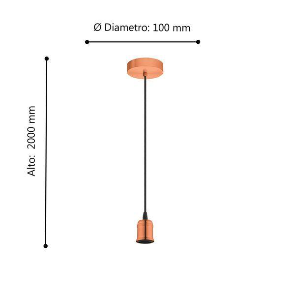 Lámpara Colgante Yorth Cobre Envejecido  E27 1x60w Cod.32539-4