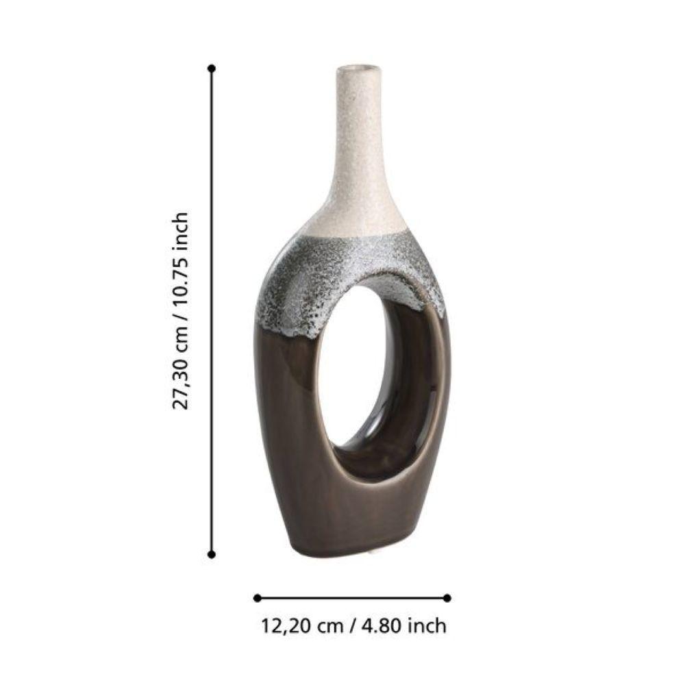 Adorno Jarrón Florero de cerámica IWATE Beige 27×12×6cm-2