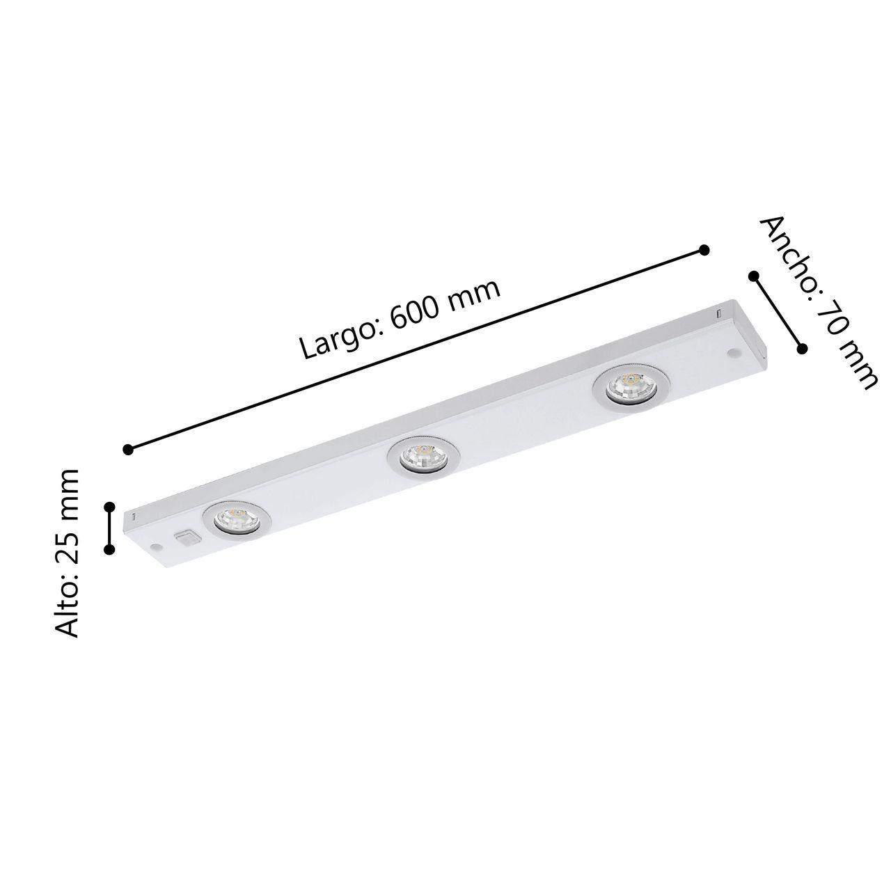 Apliqué KOB LED Acero Blanco 3X2W cod.93706-2