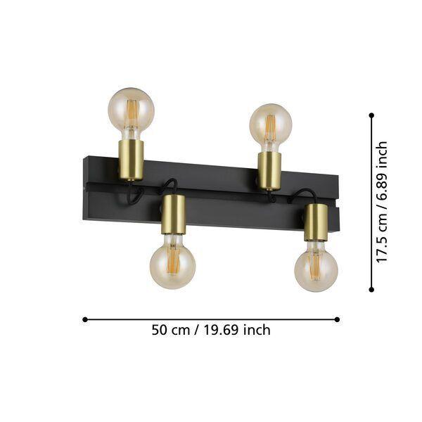 Lámpara Aplique Macchione  Acero Negro E27 4X10W IP20 Cod.900509-4