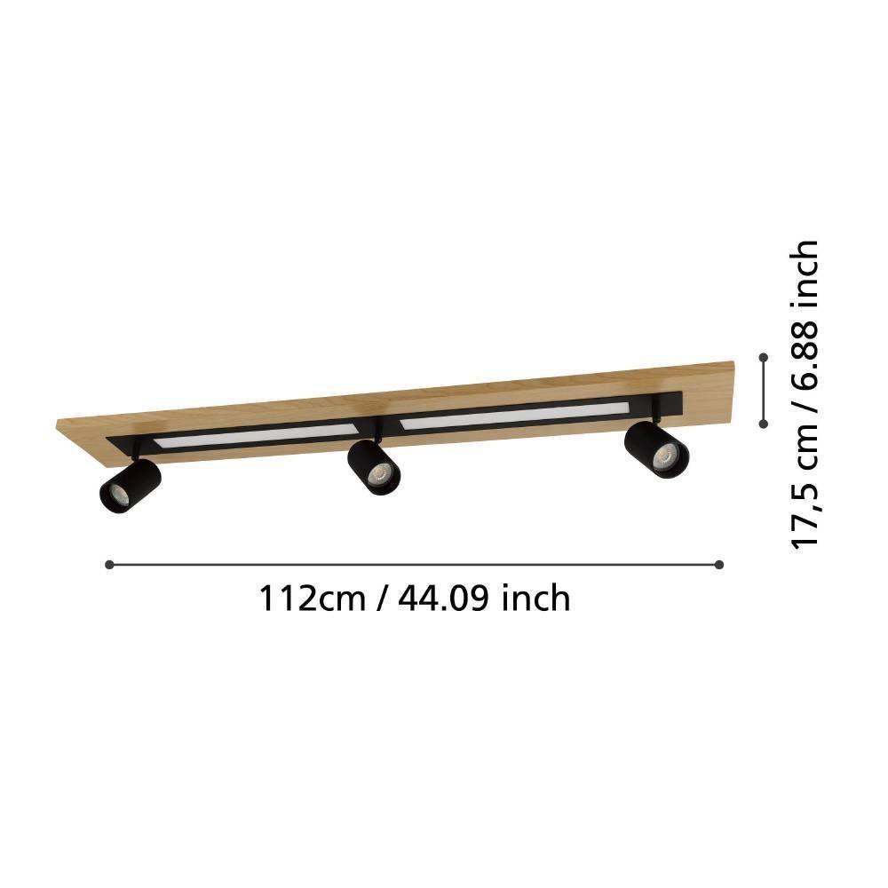 LAMPARA DE TECHO TORRESTRALLE MDERA CAFÉ LED 2X12W GU10 3X5W COD.39749-1