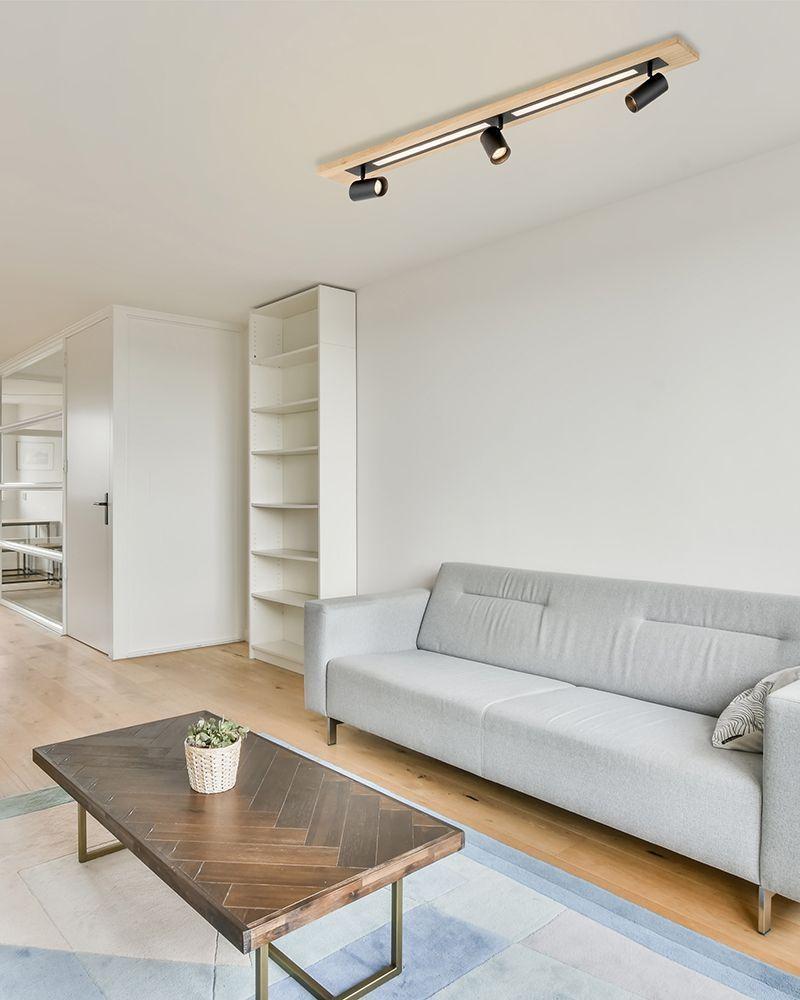 LAMPARA DE TECHO TORRESTRALLE MDERA CAFÉ LED 2X12W GU10 3X5W COD.39749-2