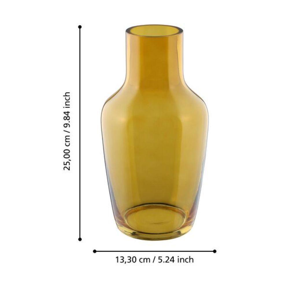 Adorno Jarrón Florero SIRANANA Vidrio Amarillo 25x13 cm-2