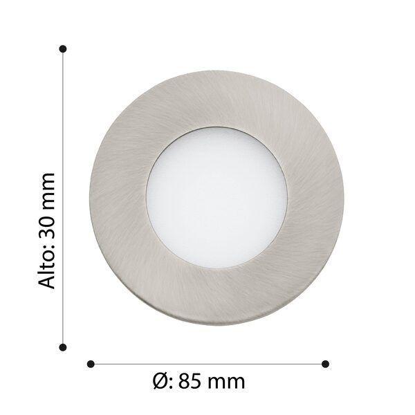 FOCO EMBUTIDO METAL NÍQUEL SATINADO H30 DM85 3000K 350lm COD.64621-2