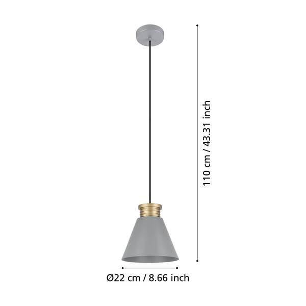 Lámpara Colgante Twicken acero E27 1X40W Cód43838-3