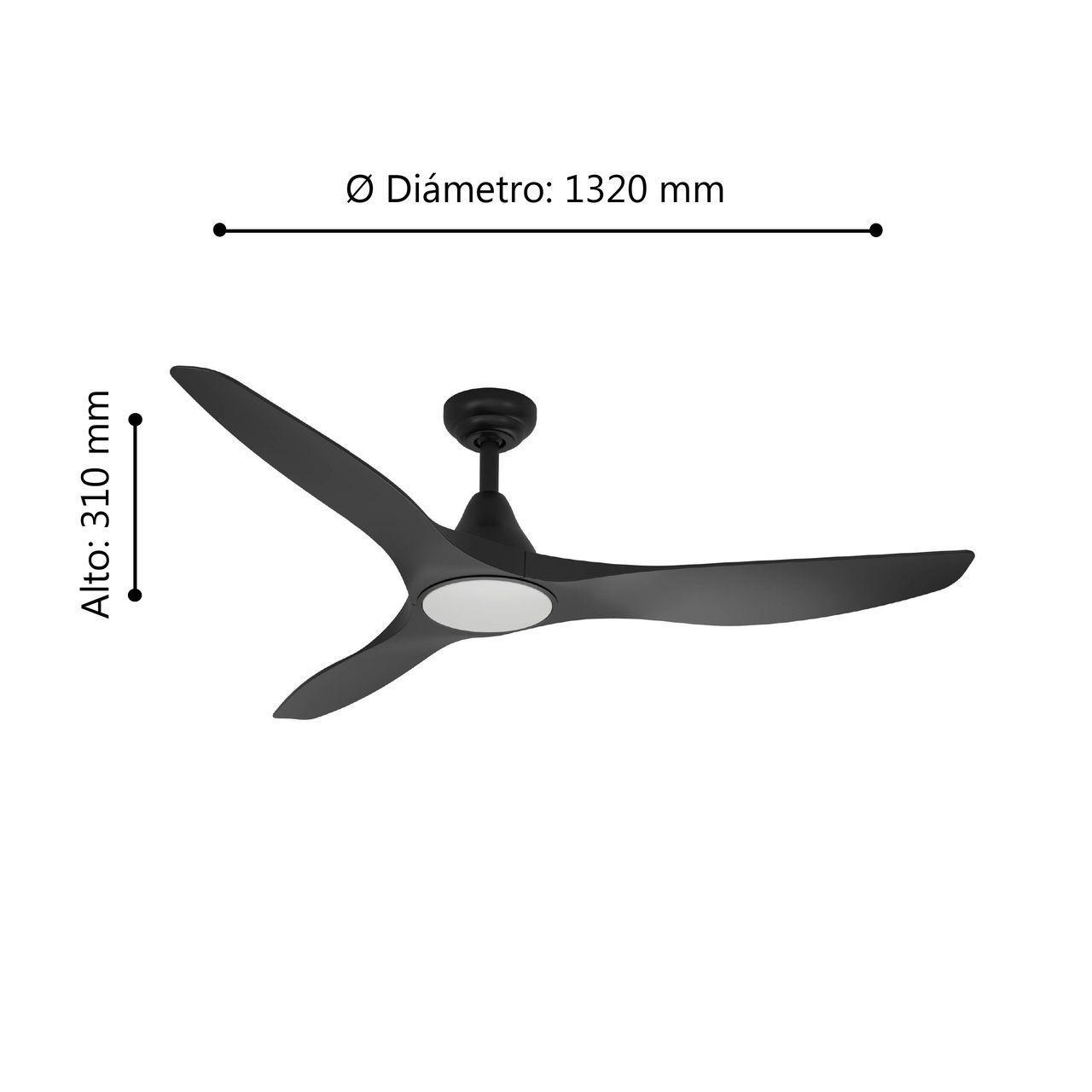 Ventilador Techo Eglo Portsea luz led control remoto silencioso 50W-4