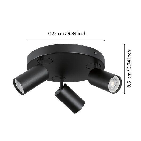 Aplique De Techo Telimbela-z Led Gu10 3x5w negro Smart Bluetooth-3