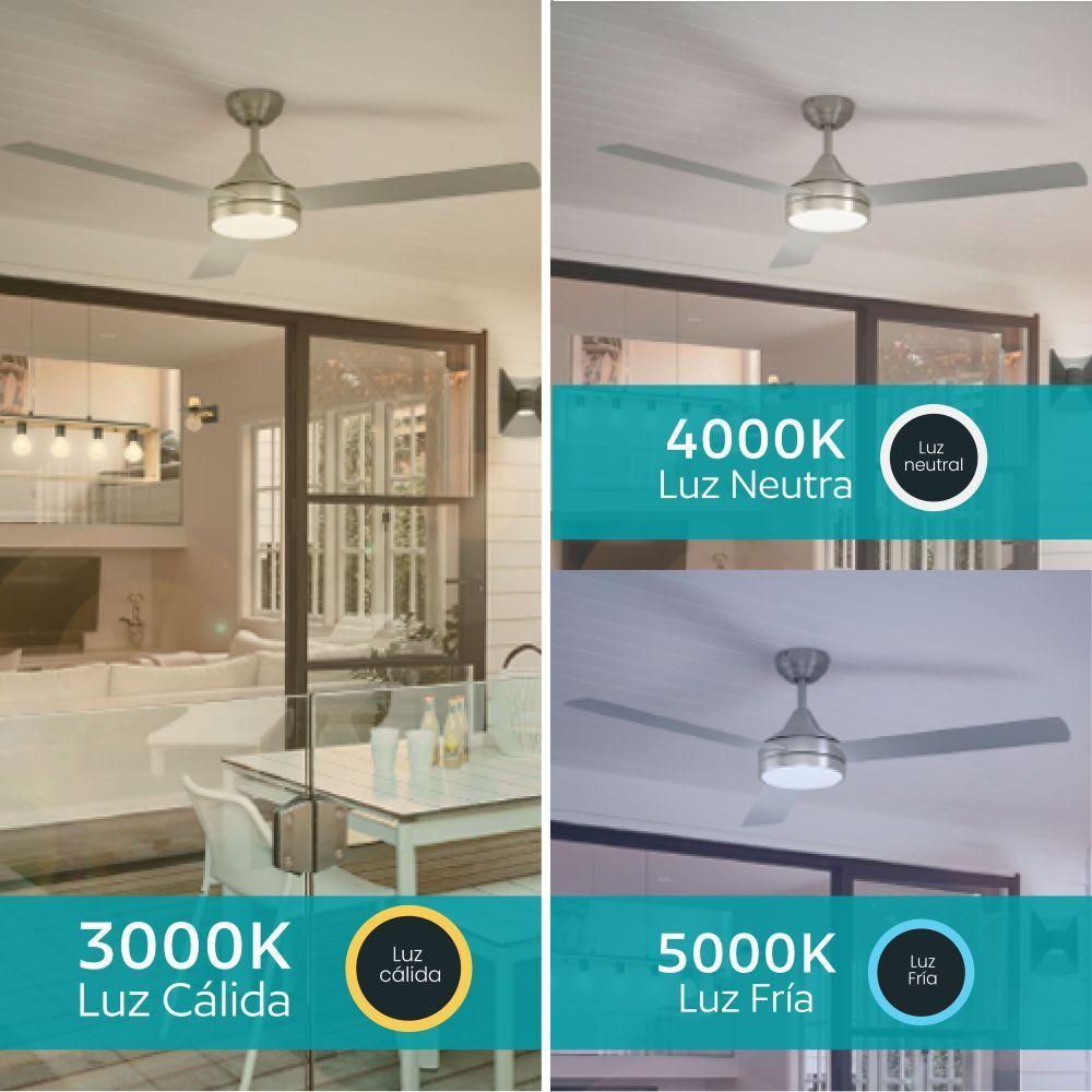 Ventilador de techo luz led regulable control remoto invierno verano aspas reversibles-1