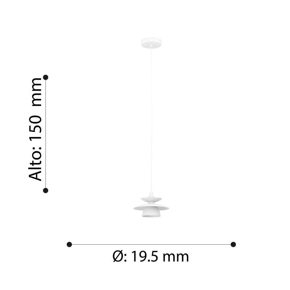Lámpara Colgante Albares Acero Blanco E14 1X25W IP20 Cod900974-2