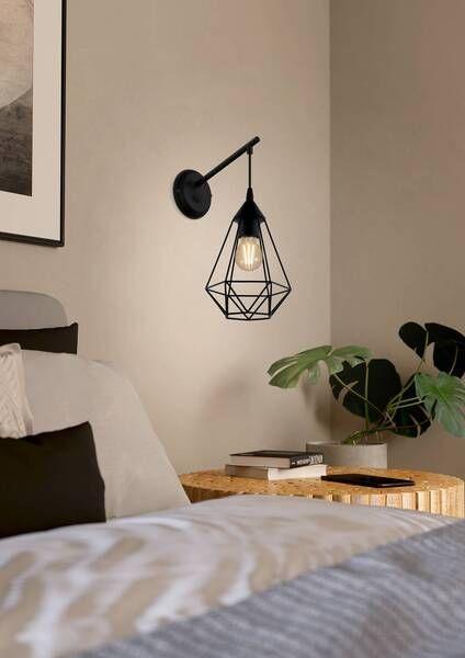 Apliqué de pared Tarbes Acero Negro 1X60W E27-1