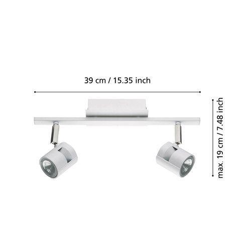 Lámpara de Techo Vergiano giratorio acero blanco Gu10 Led incluida 2X5W Cod97507-2