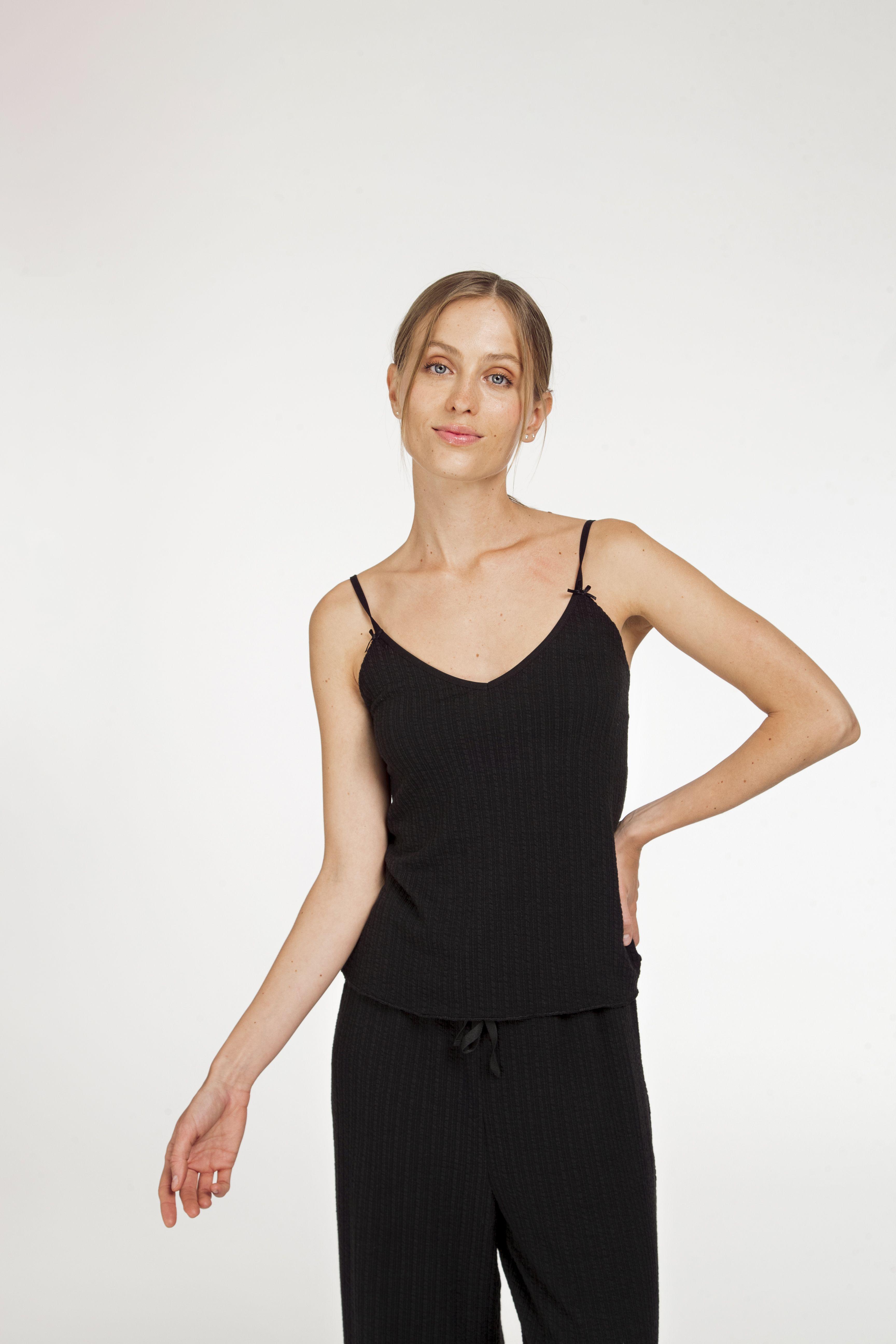 Conjunto de punto acanalado con pantalon-2