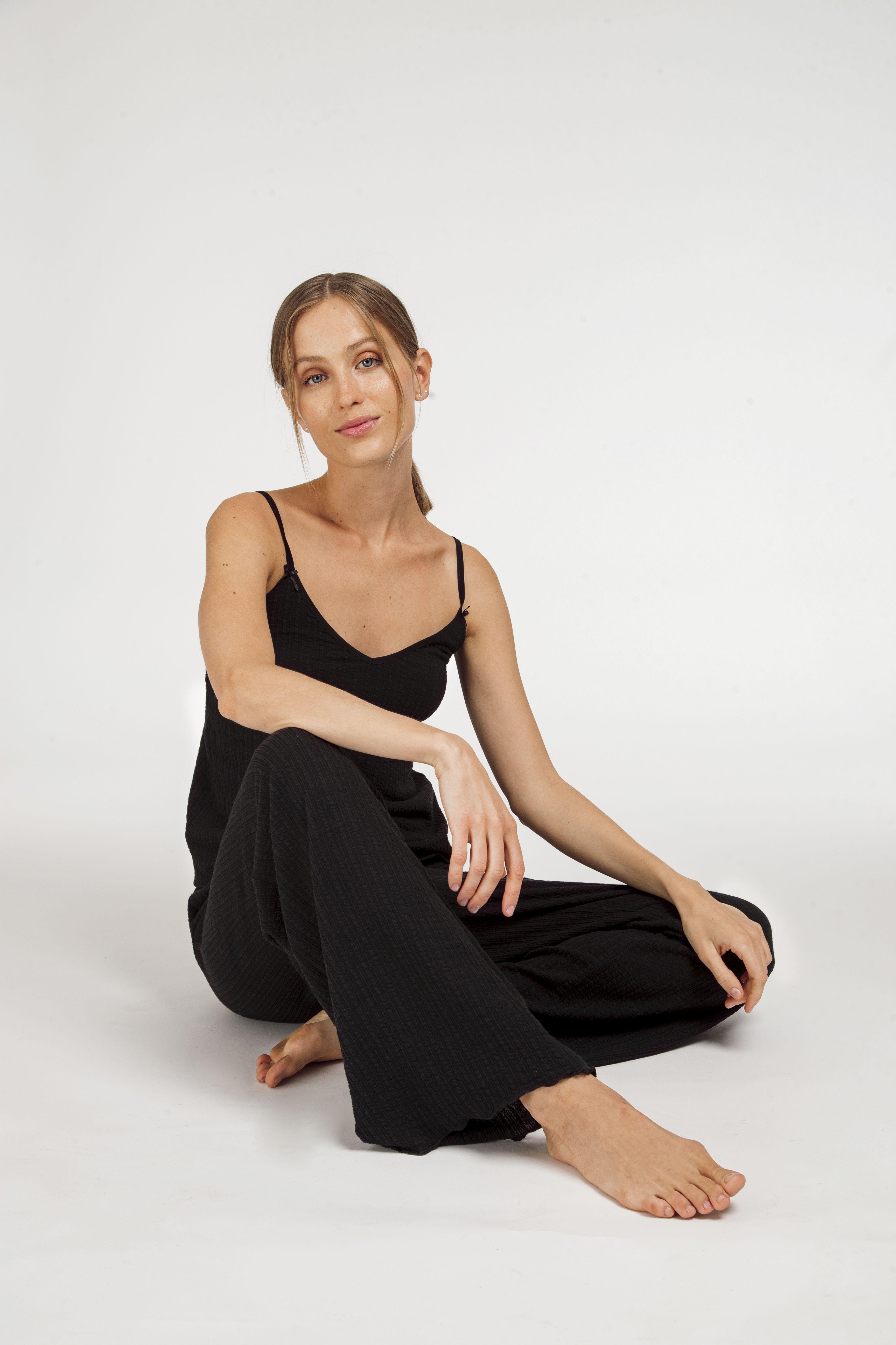 Conjunto de punto acanalado con pantalon-4