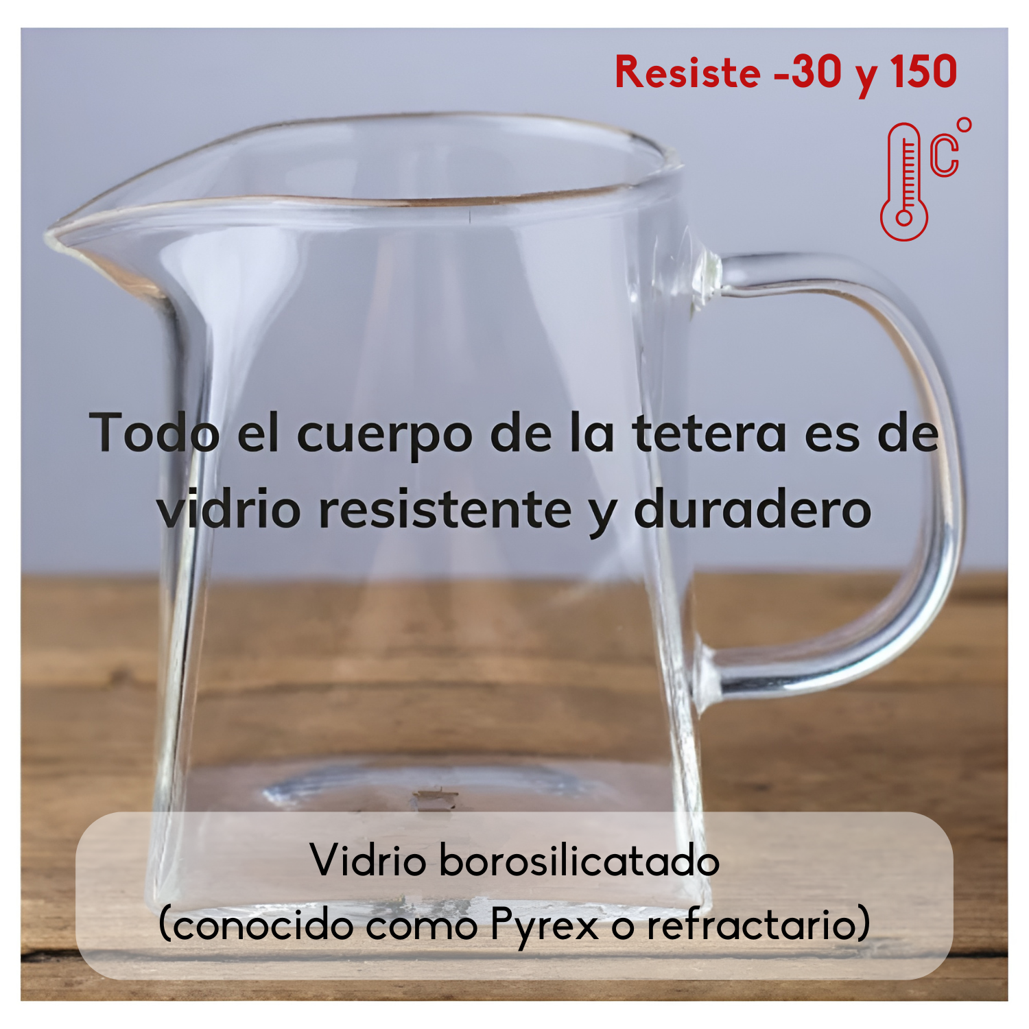 Tetera Vidrio Resistente Al Fuego Con Infusor Acero 550 M-6