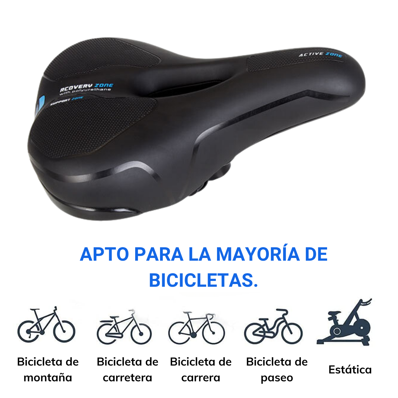 Asiento Bicicleta Sillin Antiprost tico Medio Amplio 25 19cm-3