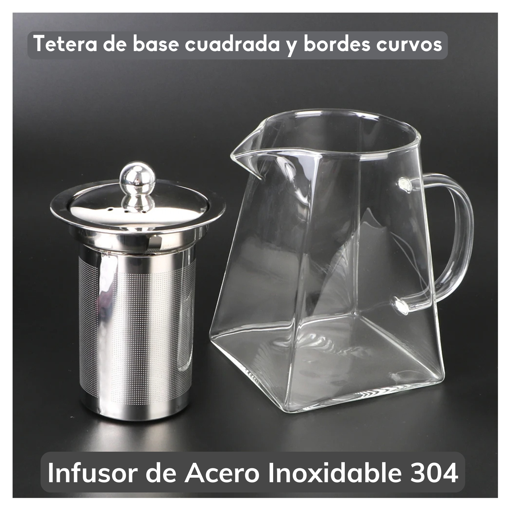 Tetera Vidrio 950 Ml 4 Tazas 100 ml-4