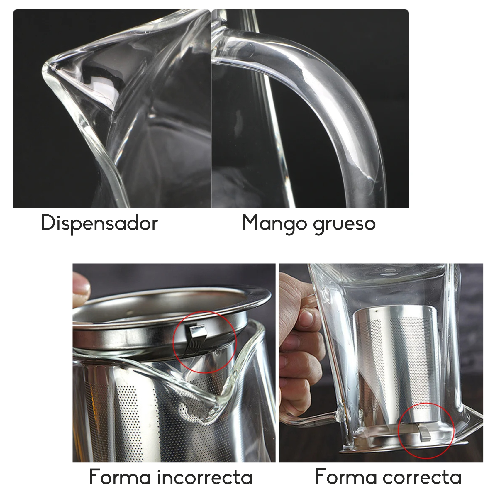 Tetera Vidrio 950 Ml 4 Tazas 100 ml-5