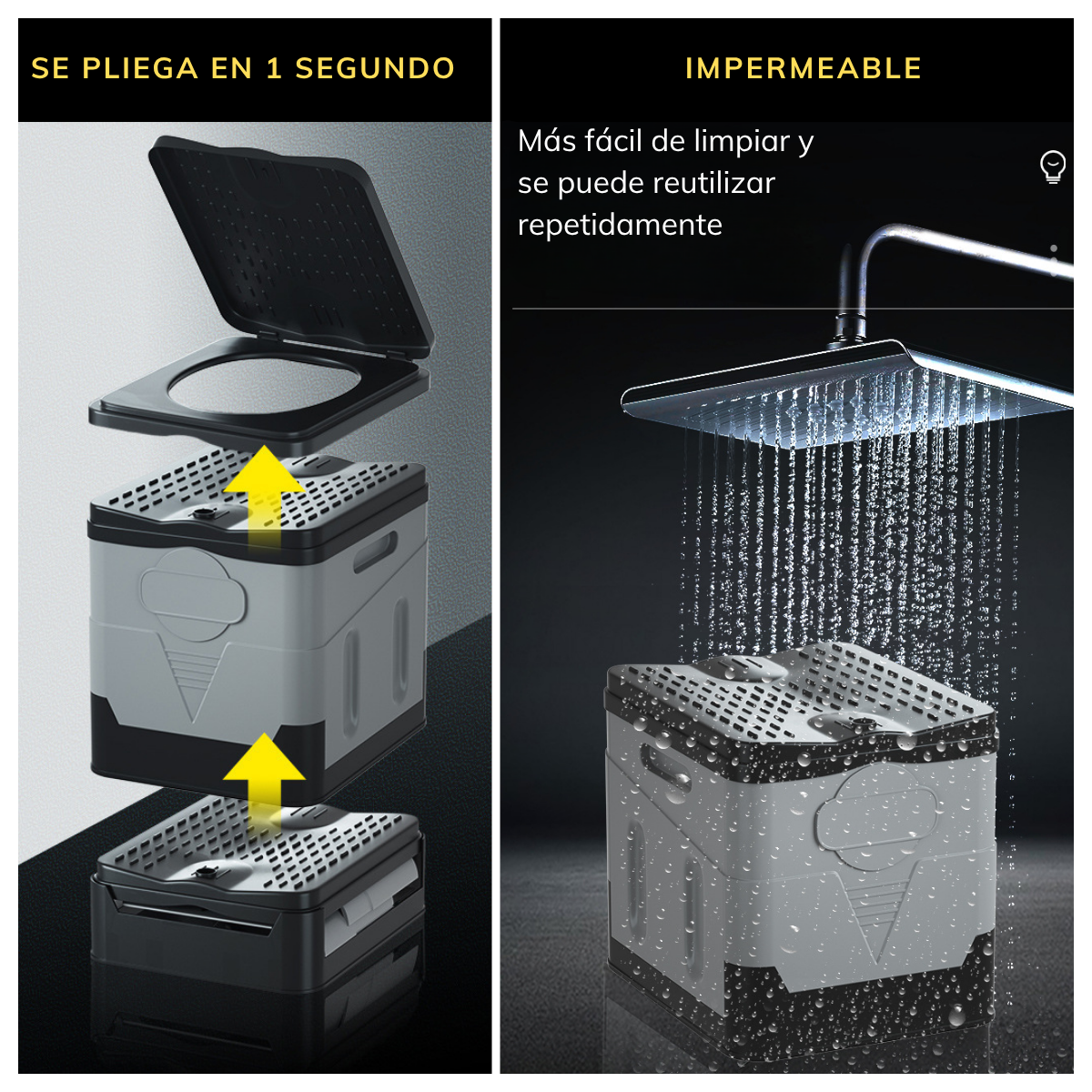 Ba o Inodoro Port til Plegable Wc 25 L Camping Biodegradable-4