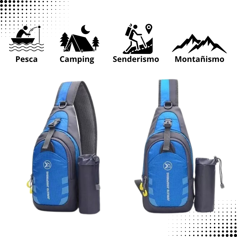 Bolso Impermeable Banano Bandolero Cruzado Unisex Negro-2
