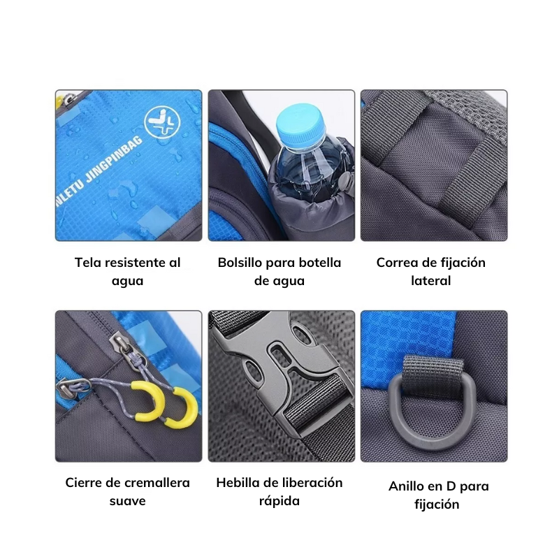 Bolso Impermeable Banano Bandolero Cruzado Unisex Negro-4