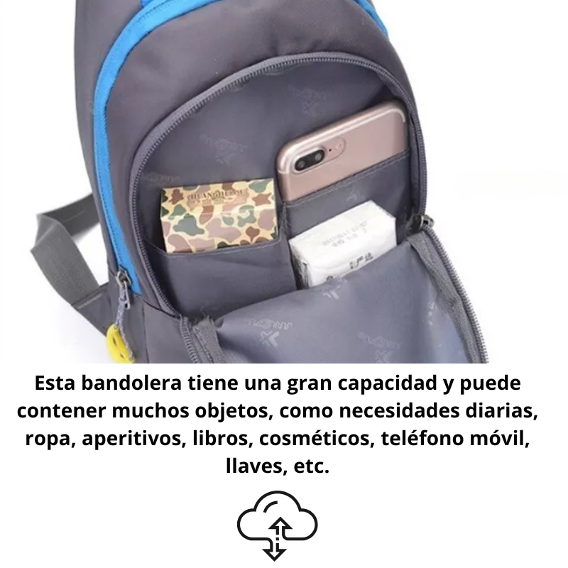 Bolso Impermeable Banano Bandolero Cruzado Unisex Negro-5