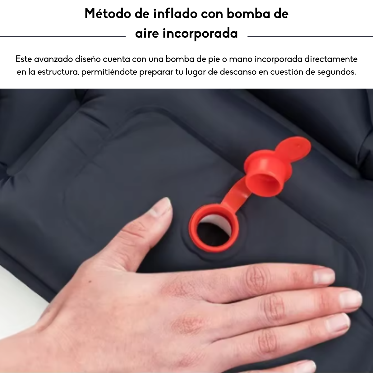 Colchoneta Inflable De Camping Con Bomba Infladora Manual Azul-3