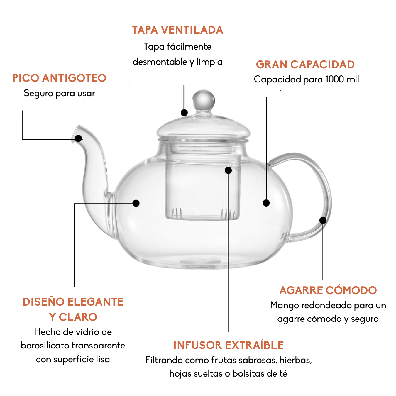 Tetera Con Infusor Para T Infusi n De Flores 1L-3