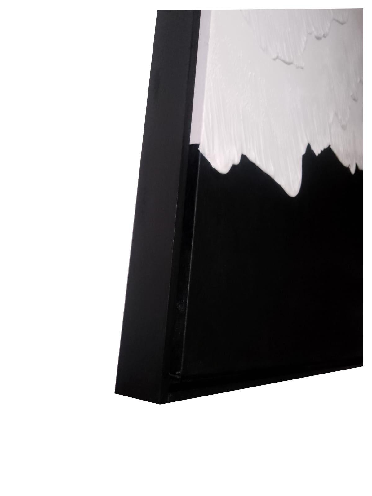Cuadro decorativo Blanco y negro olas 90x70-2