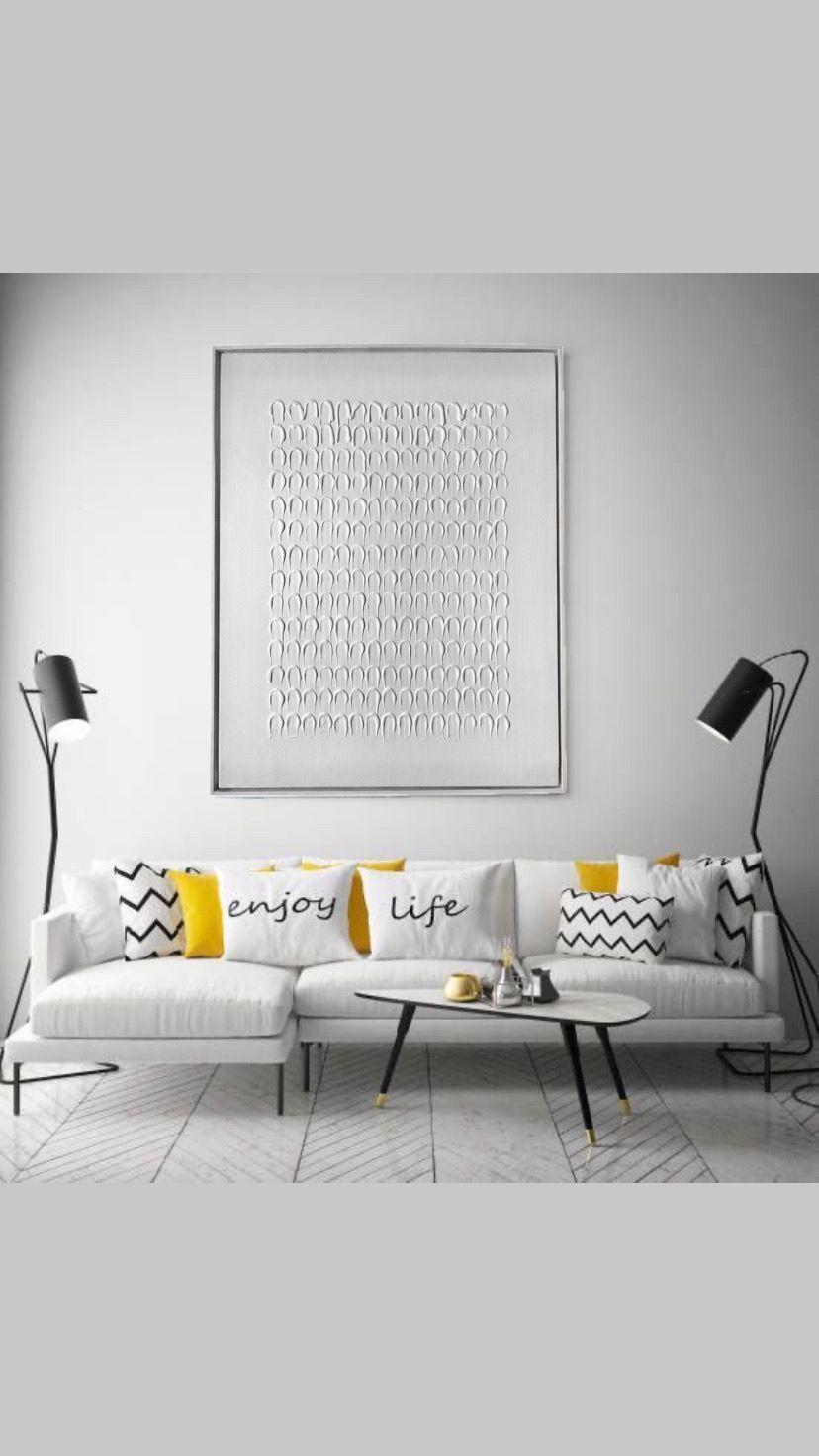 Cuadro decorativo Blanco abstracto  90x70-5