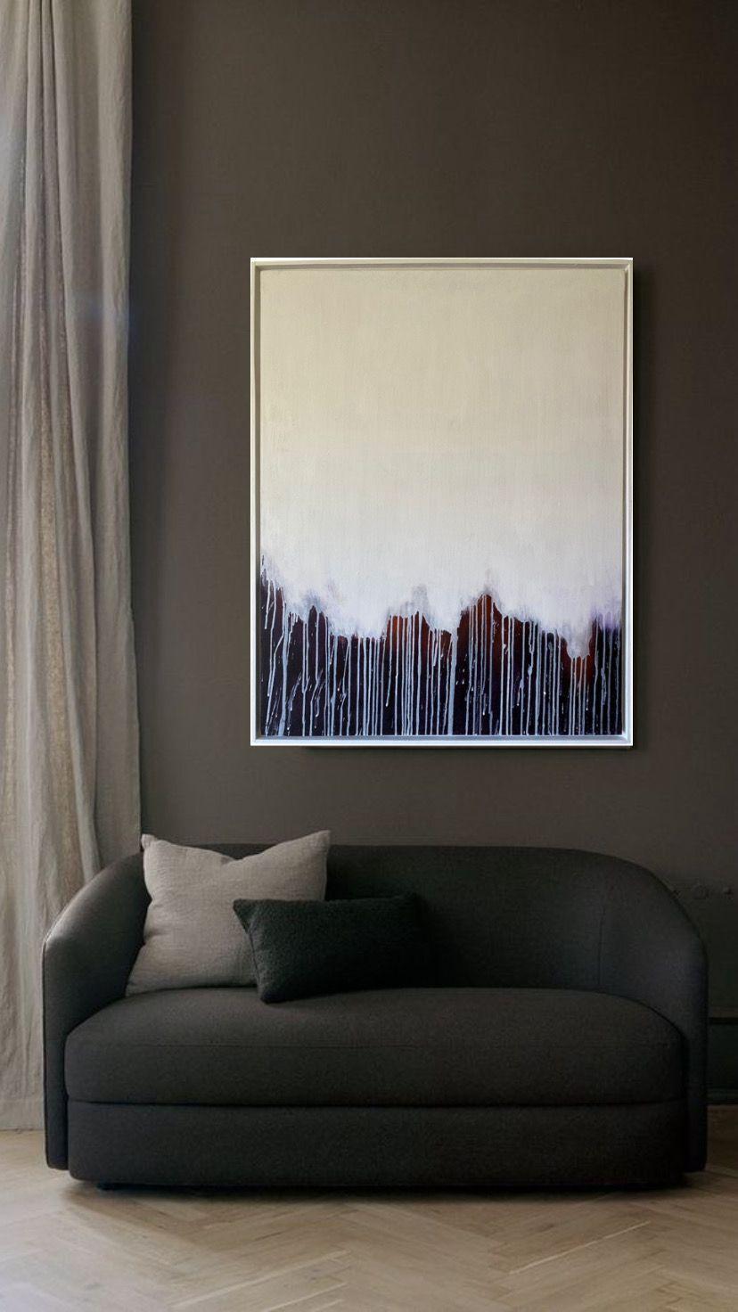 Cuadro decorativo abstracto blanco 90x70-4