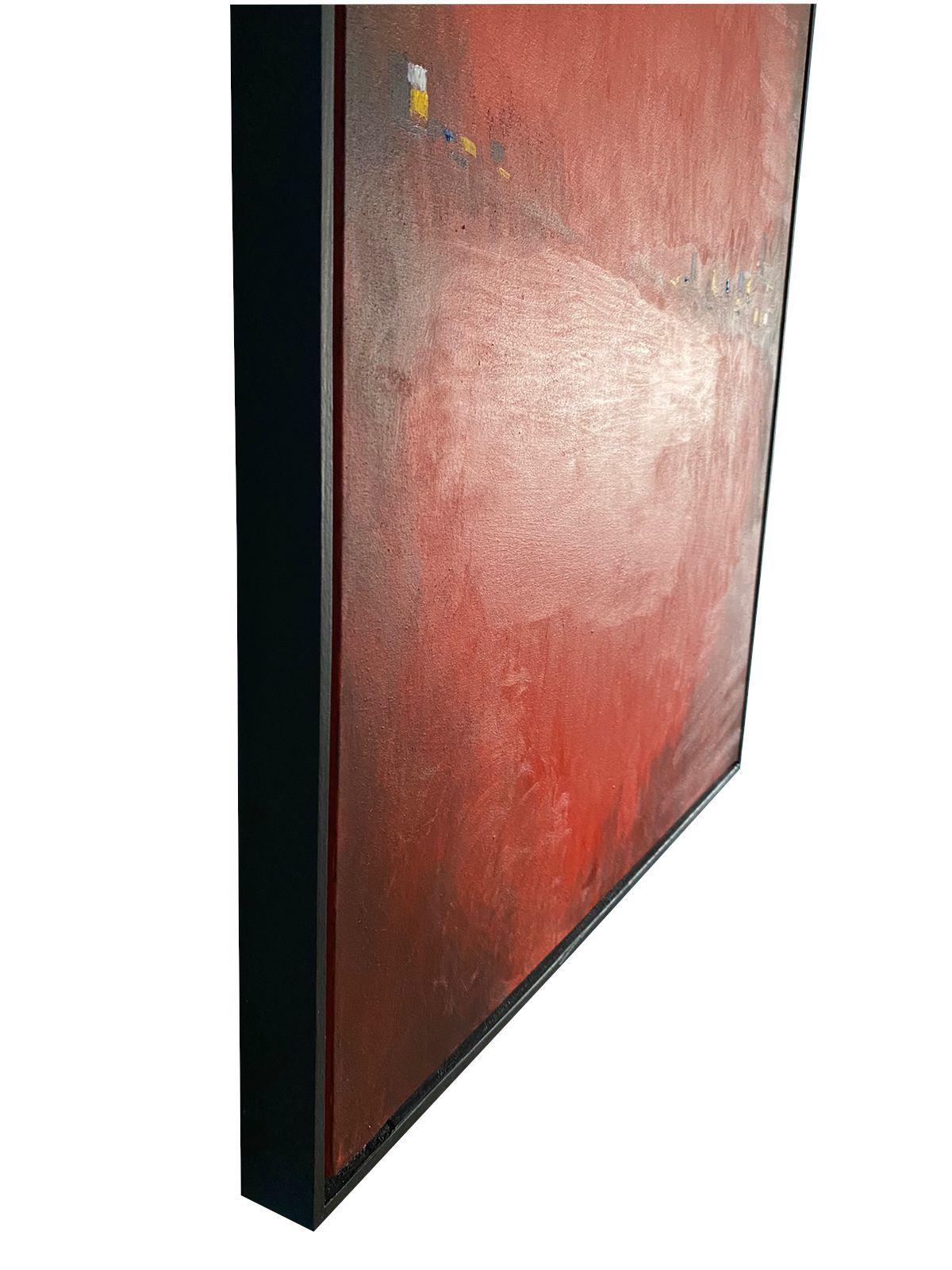 Cuadro abstracto decorativo rojo 90x70-2