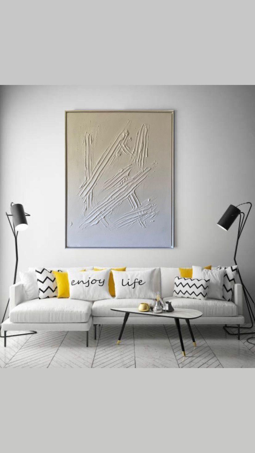 Cuadro decorativo blanco 90x70-3