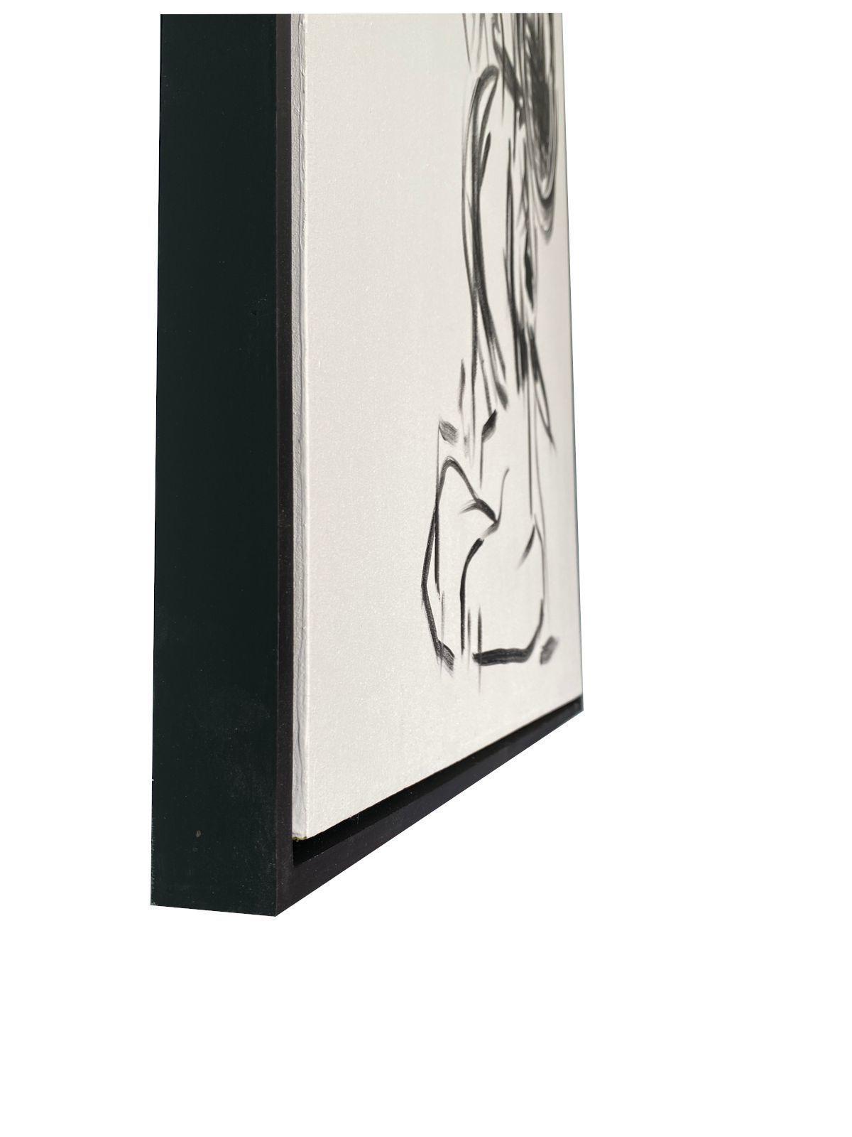 Lienzo Decorativo Personaje Snoopy Trazo Libre pintado a mano 90x70 cm-4