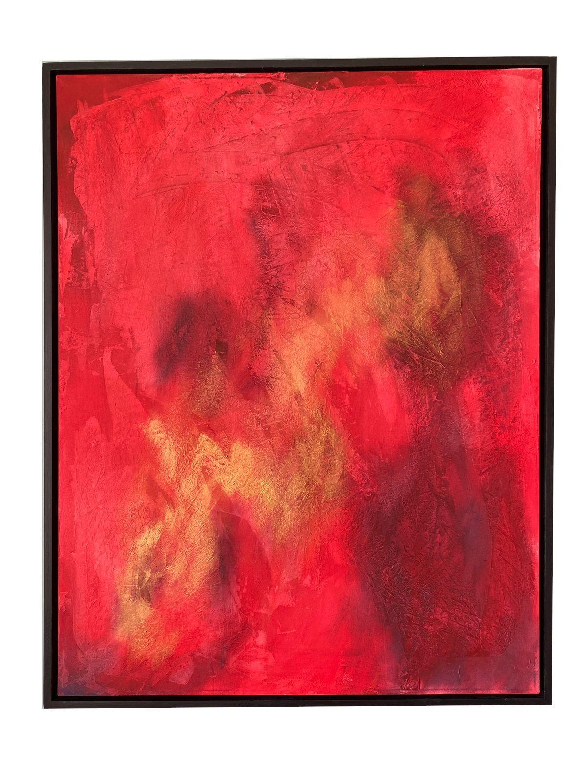 Cuadro abstracto rojo 90x70-0