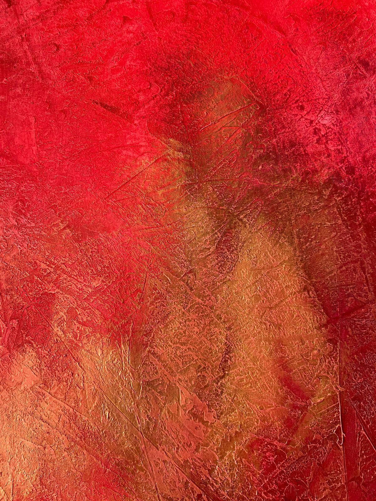Cuadro abstracto rojo 90x70-4