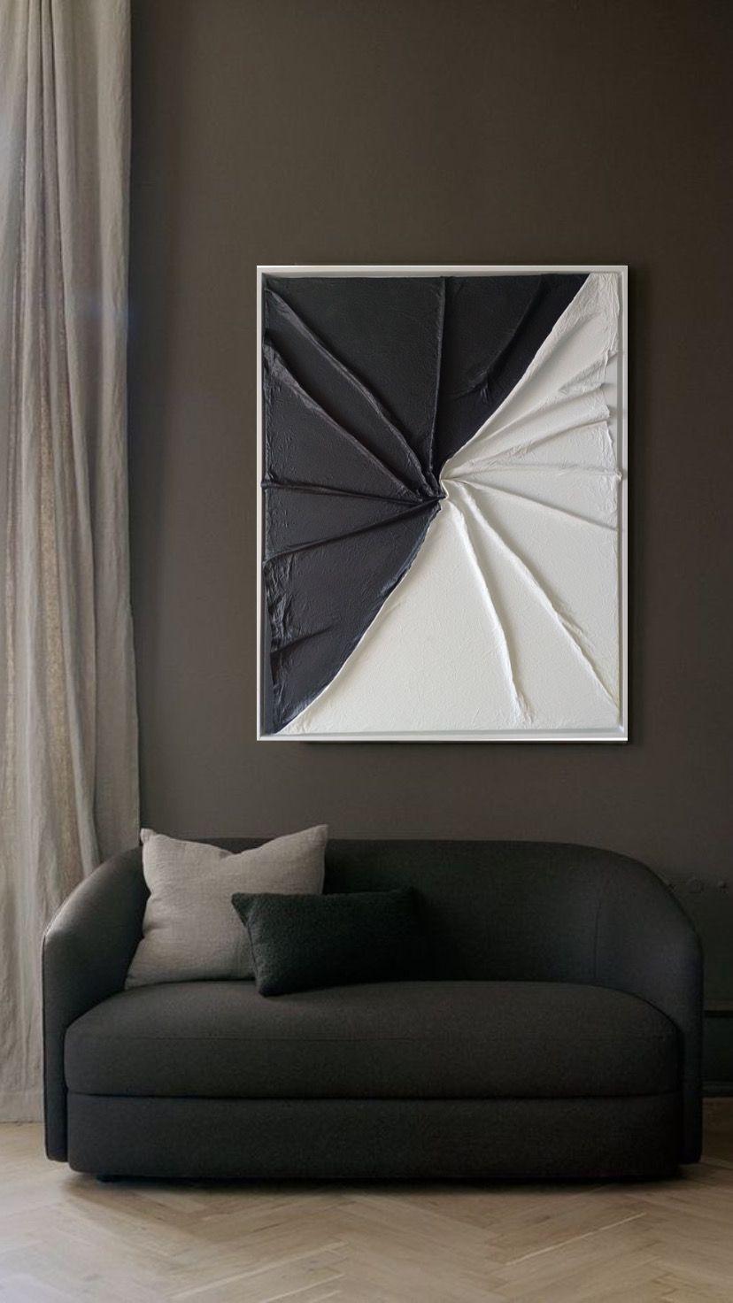 Cuadro decorativo blanco y negro  90x70-5