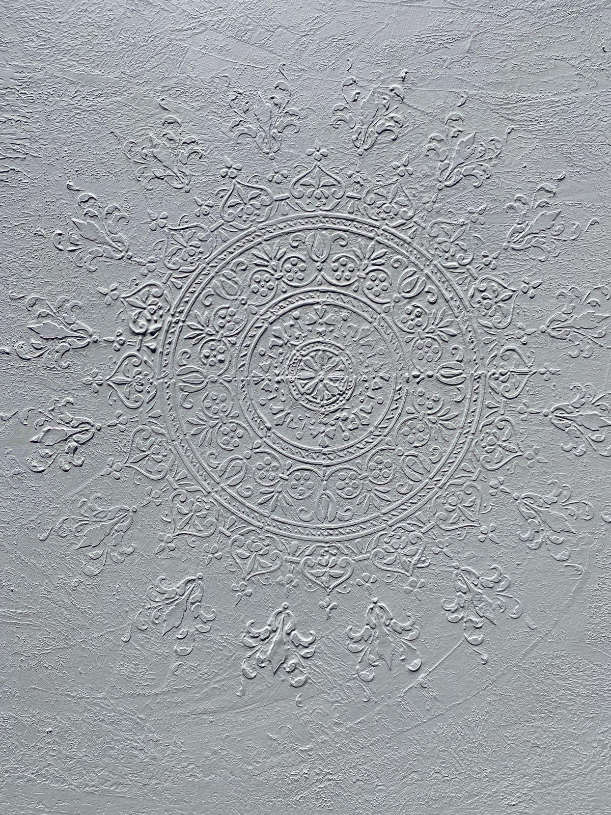Mandala Blanco, Cuadro decorativo  80x80-1