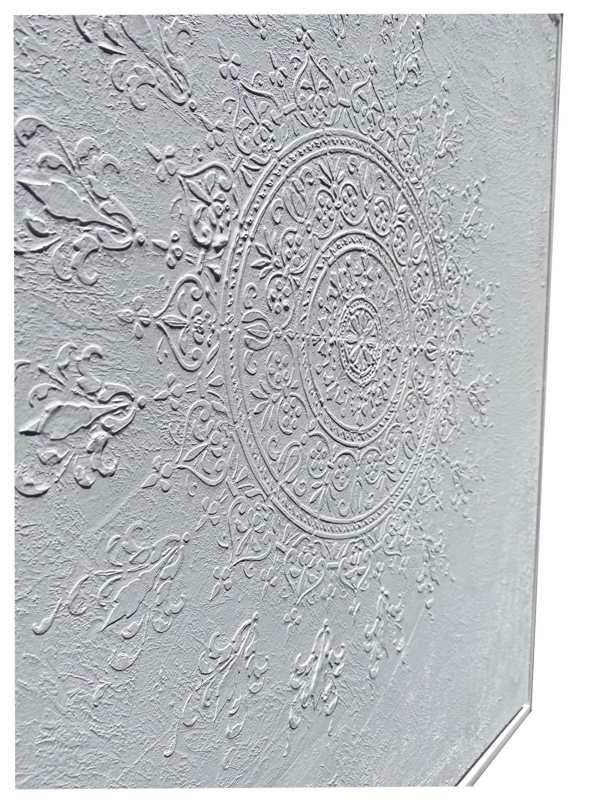 Mandala Blanco, Cuadro decorativo  80x80-3