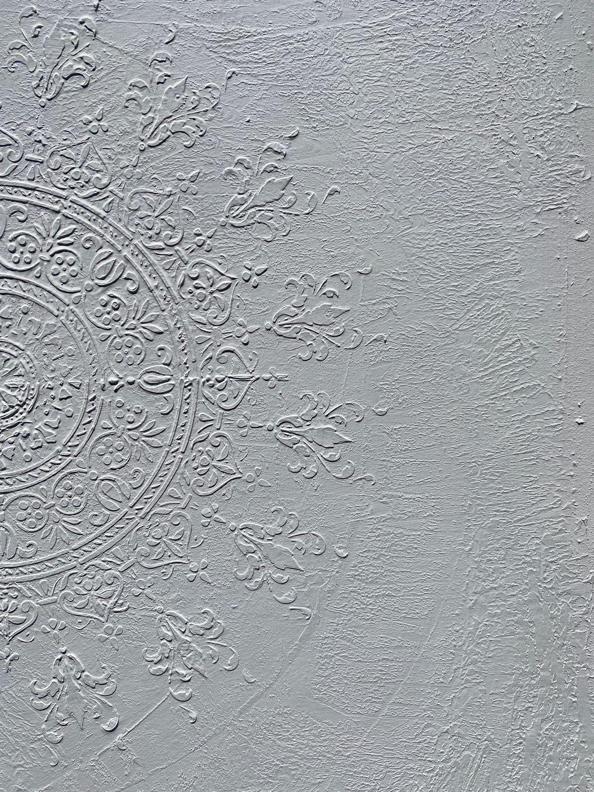 Mandala Blanco, Cuadro decorativo  80x80-5