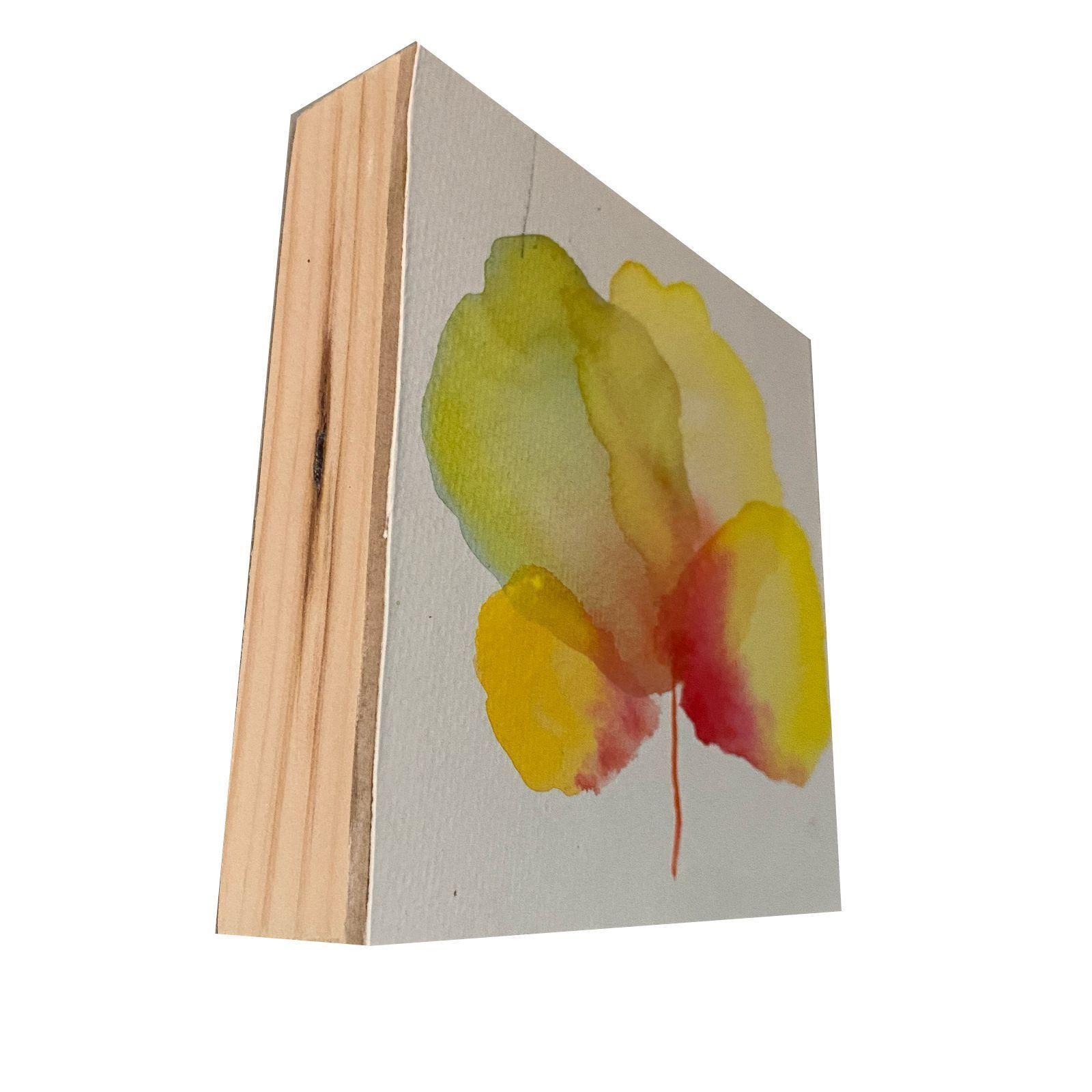 Cuadro decorativo flor acuarela 13x13 cm conjunto de 16-3