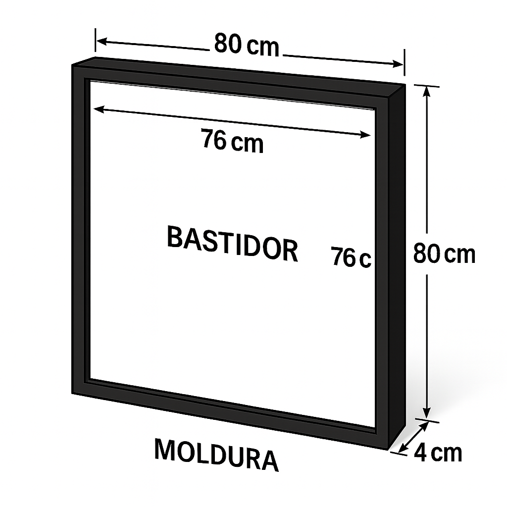 Cuadro decorativo  blanco  80x80-6