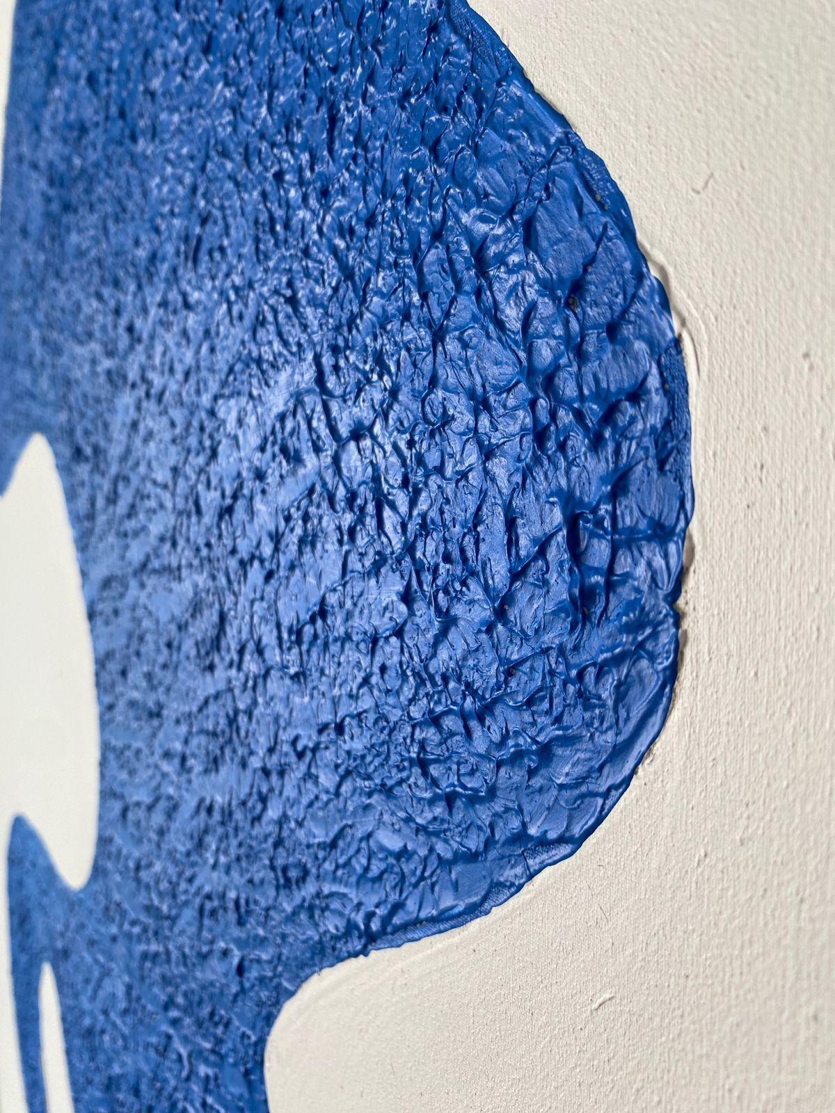 Cuadro abstracto texturizado azul 90x70-2